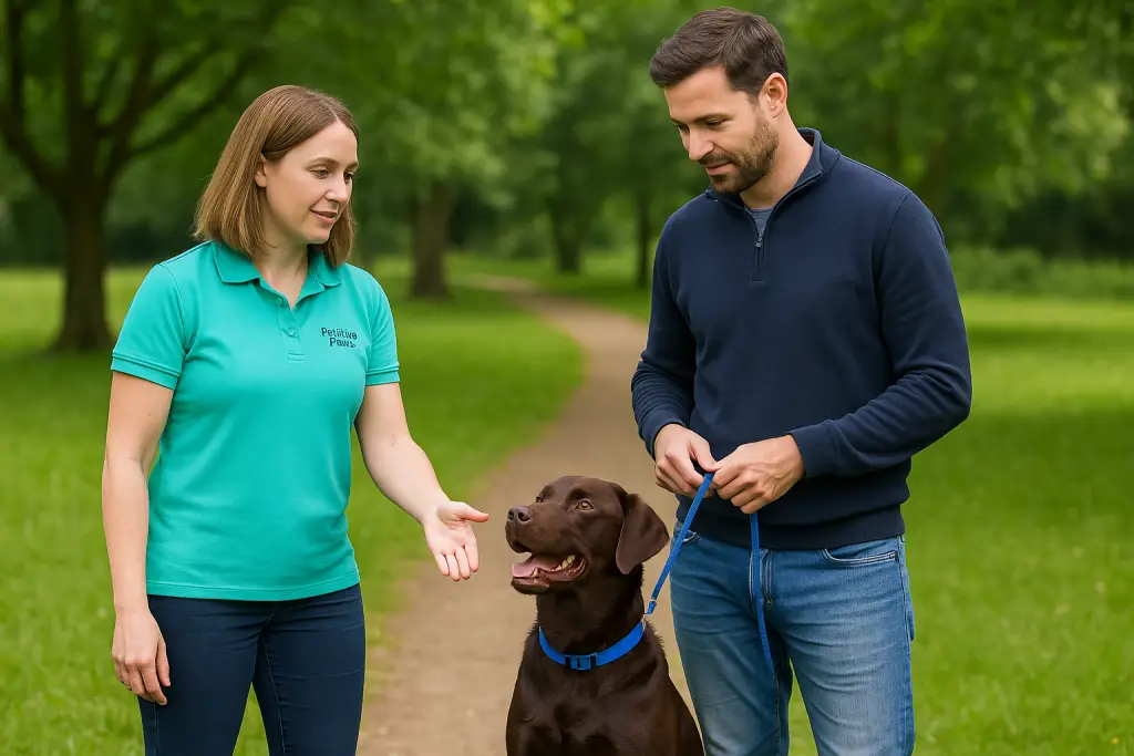 trainer helping owner wit Assisted Lead Walk​
